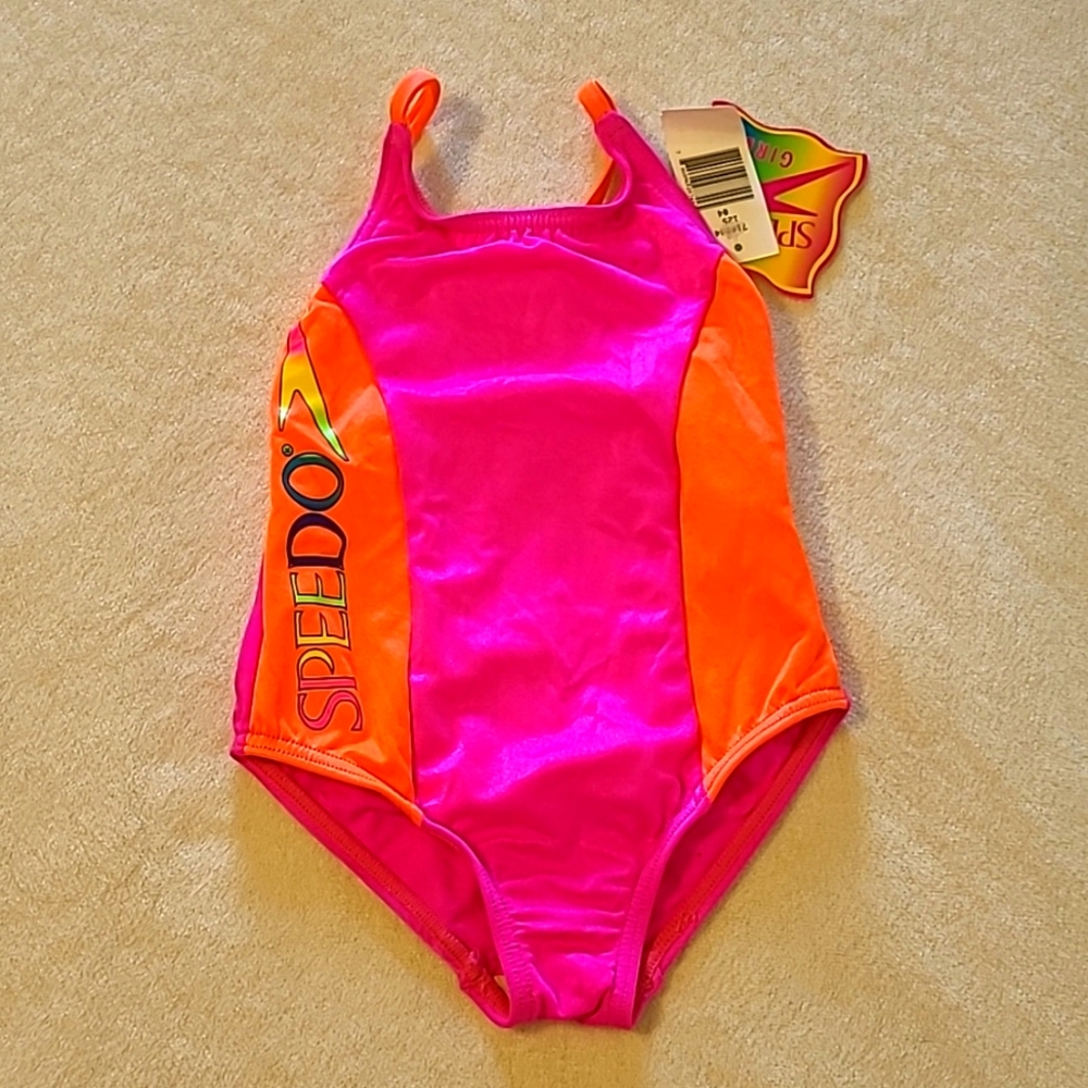 Vintage Speedo One Piece Child's Swimsuit, Size 4, NWT Vintage 90s